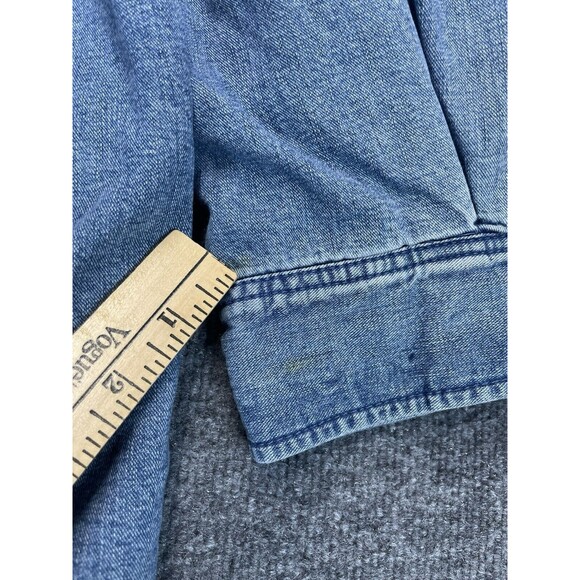 VTG ORVIS Shirt Men XXL Blue Fleece Lined Denim Button Jacket Pockets - Picture 6 of 8